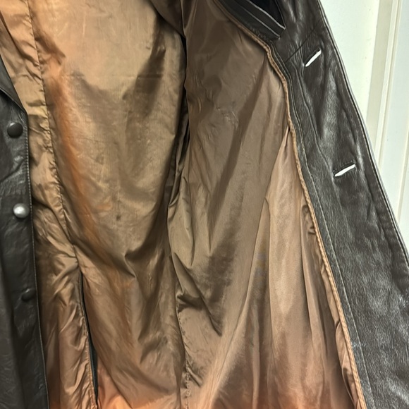 Rare vintage 70s calf leather 3 button down jacket large - Picture 11 of 11